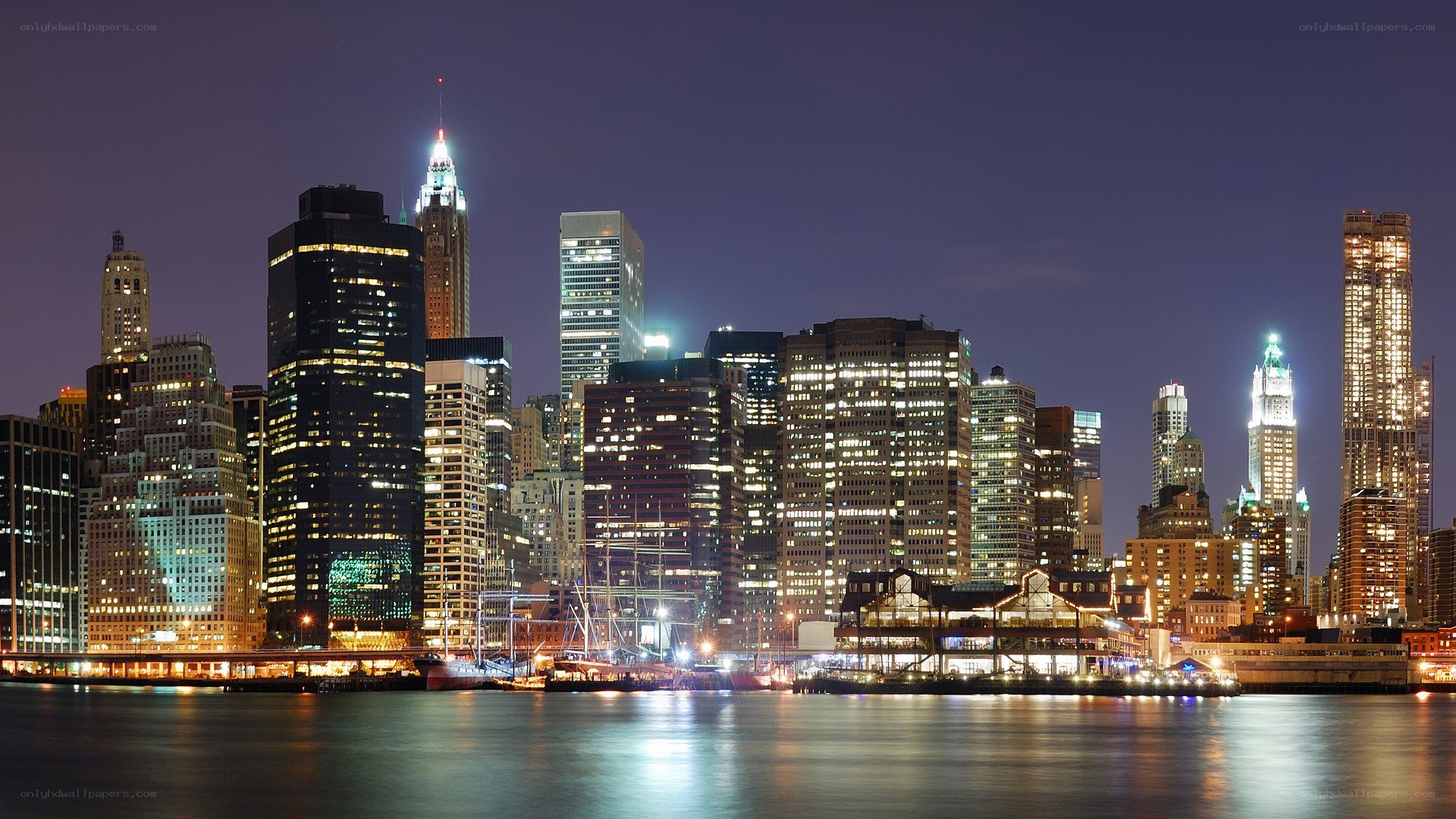 Manhattan skyline at night