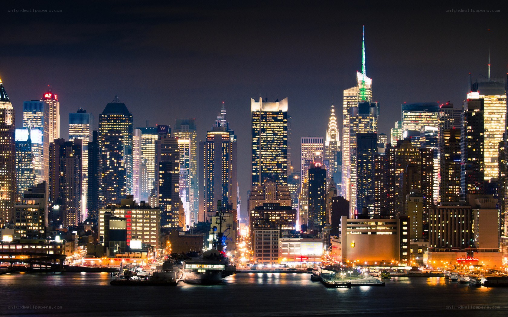 Manhattan skyline at night