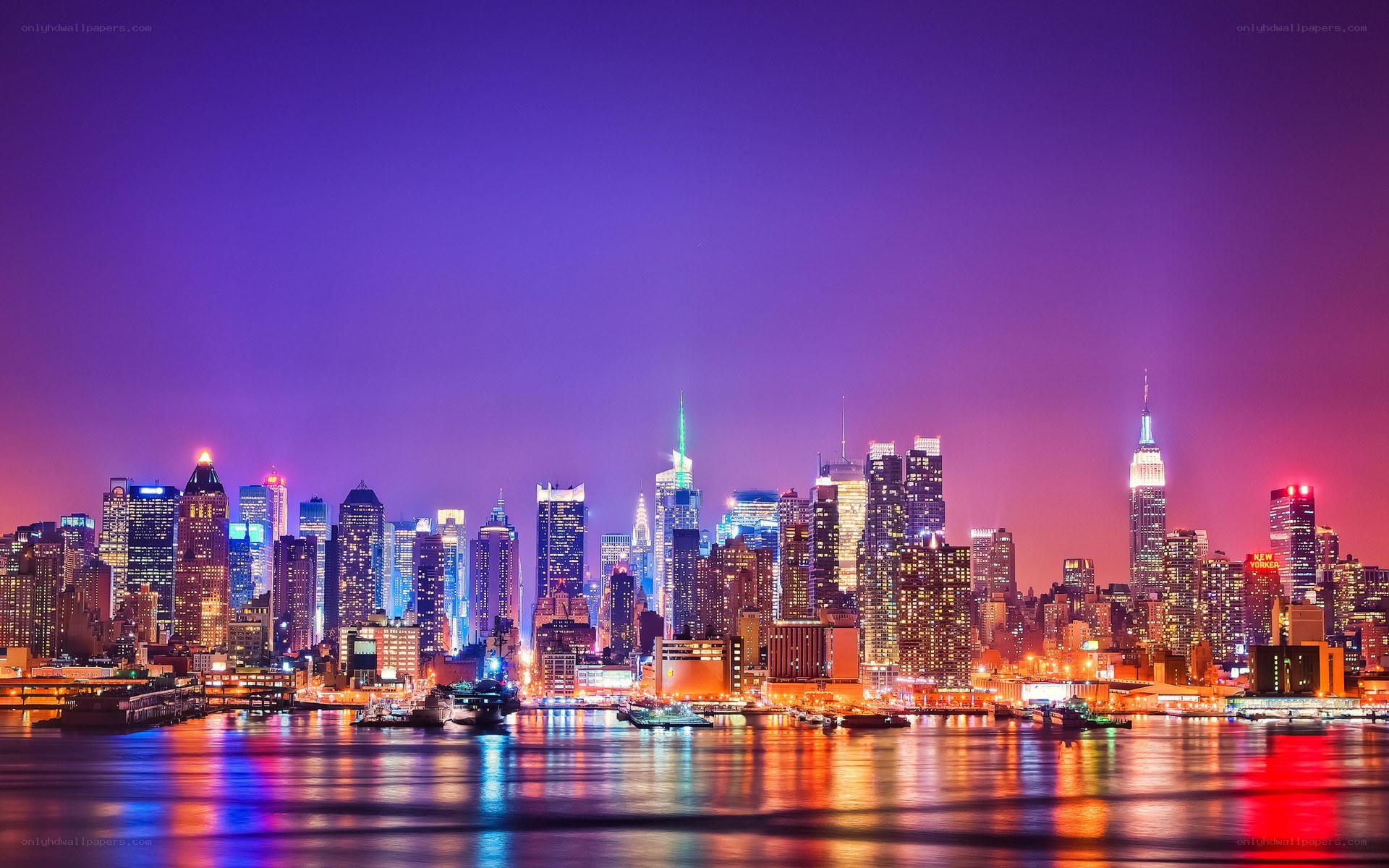 Manhattan skyline at night