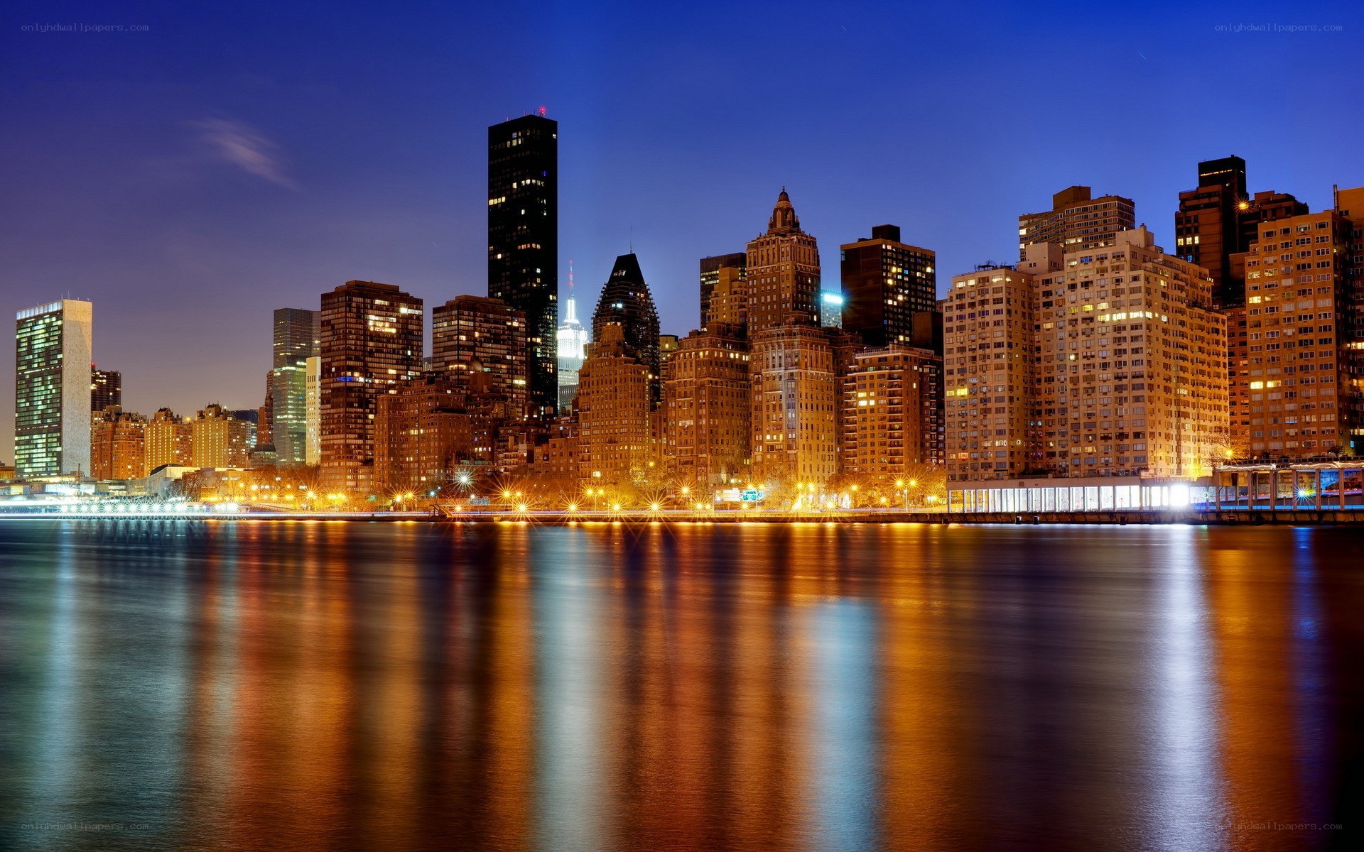 Manhattan skyline at night