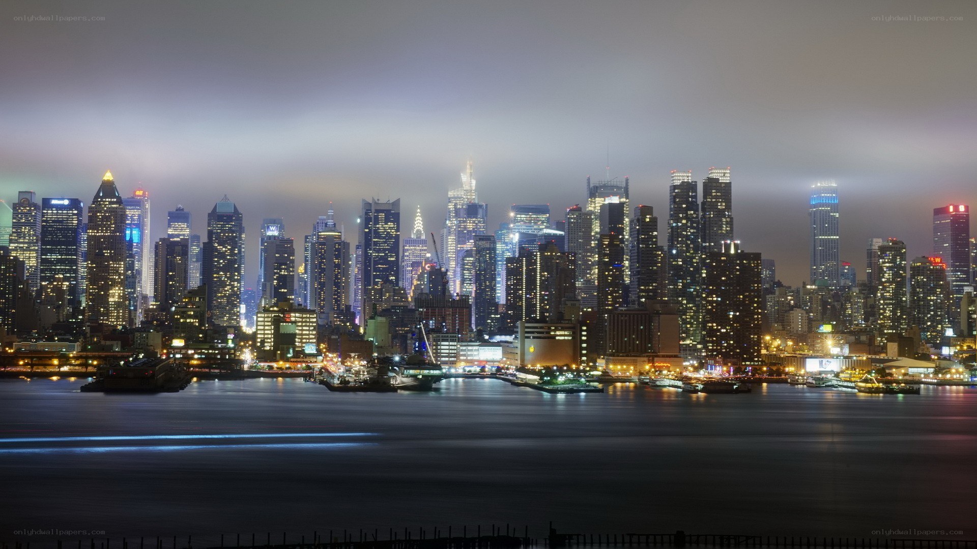 Manhattan skyline at night