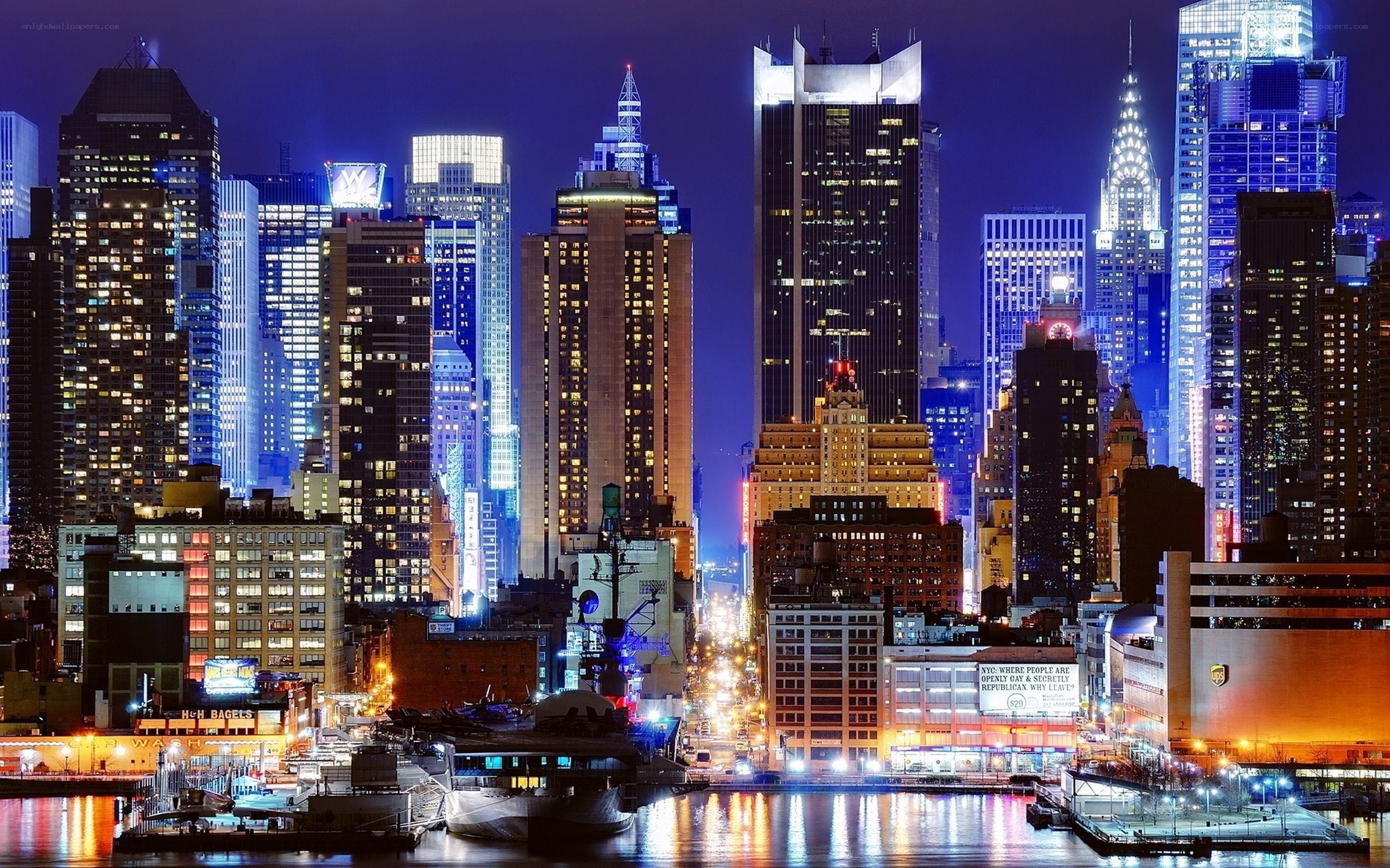 Manhattan skyline at night