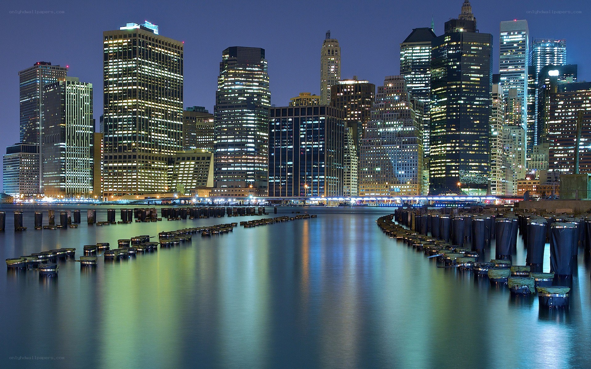 Manhattan skyline at night
