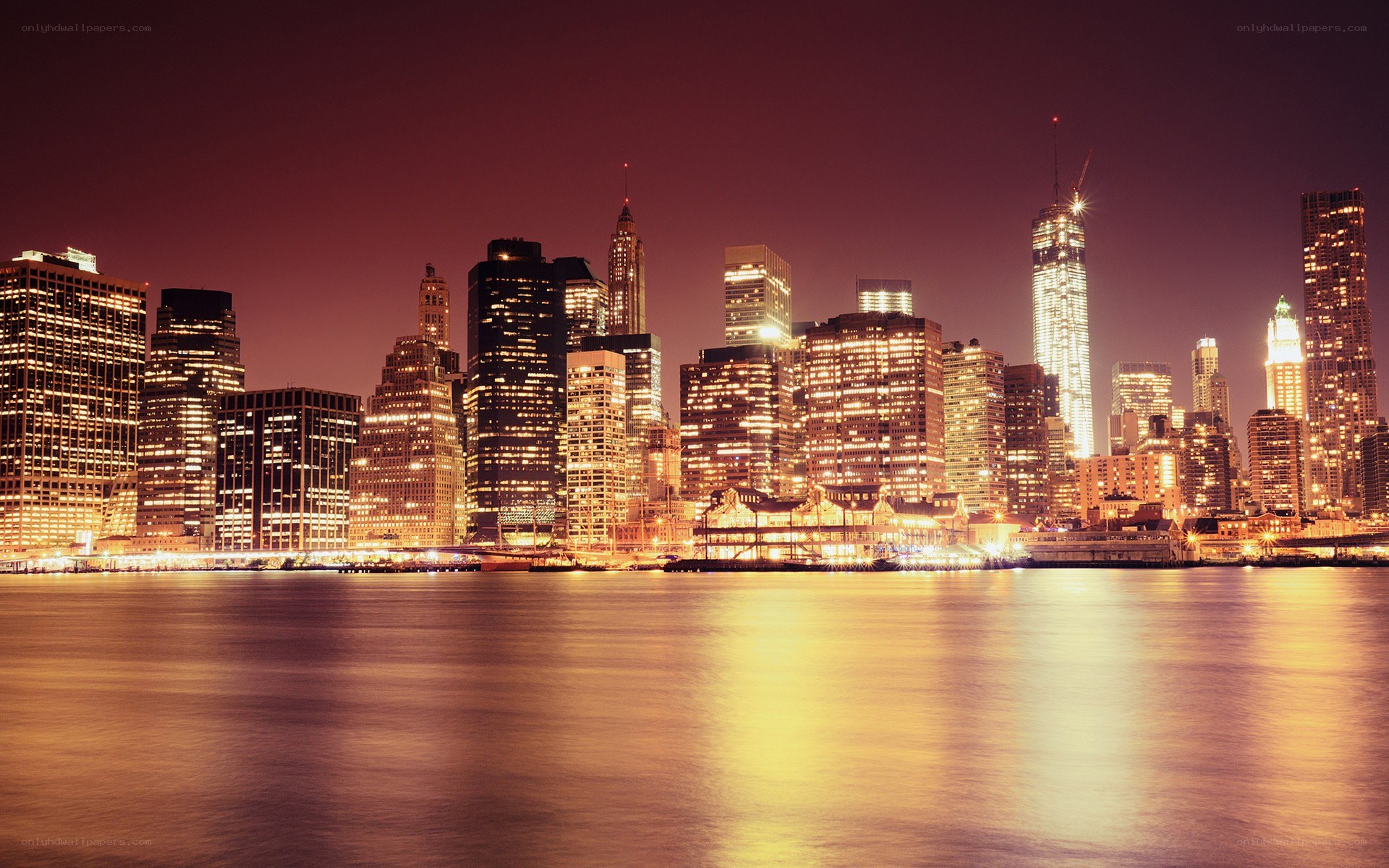 Manhattan skyline at night