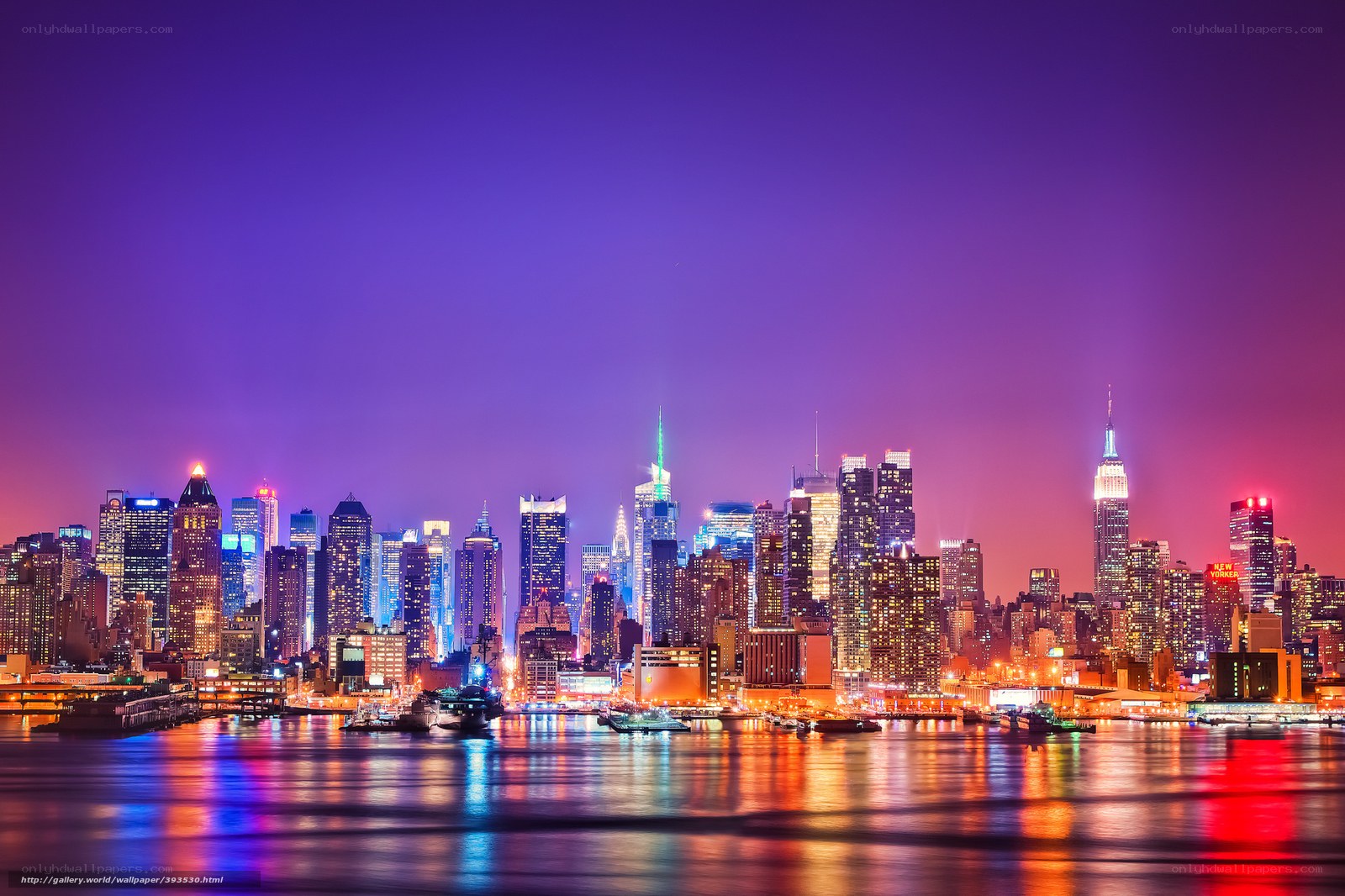Manhattan skyline at night