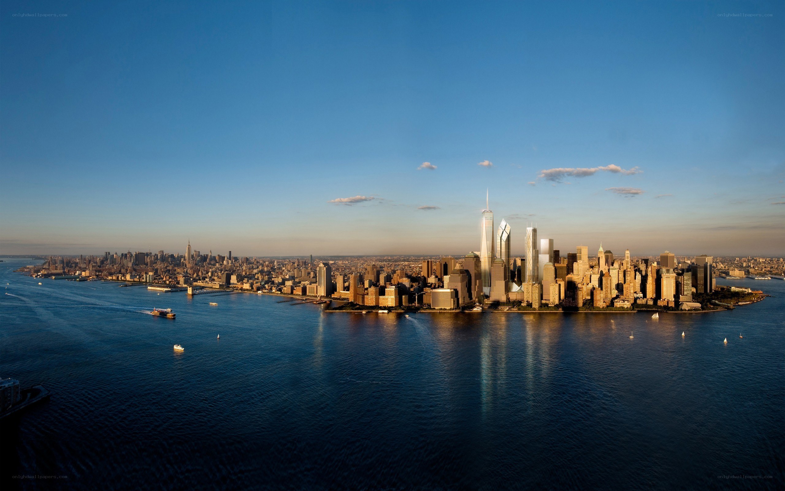 Manhattan skyline at sunset