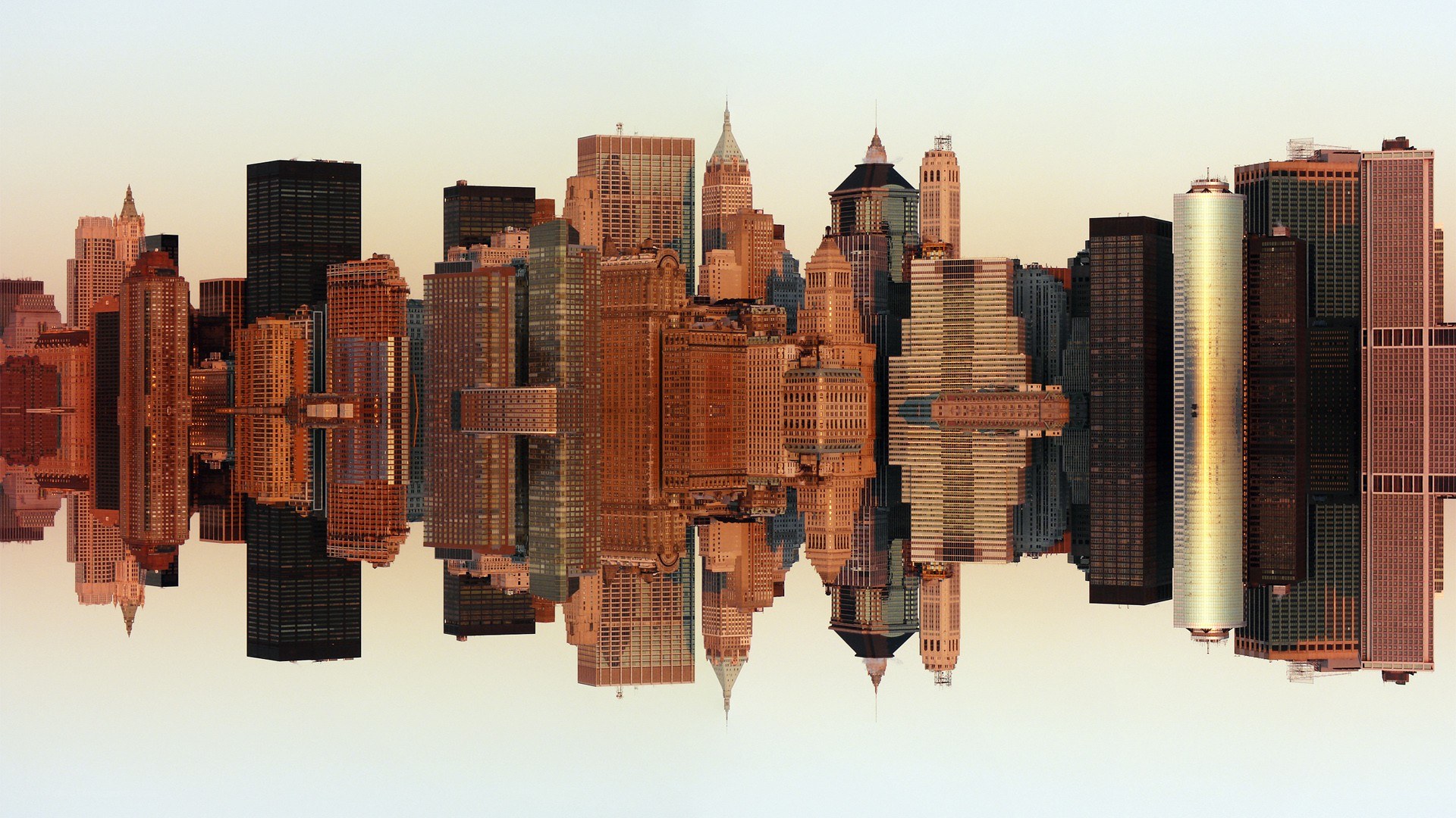 Manhattan skyline at sunset