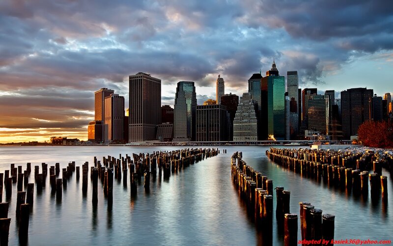Manhattan Skyline at Sunset — Blue
