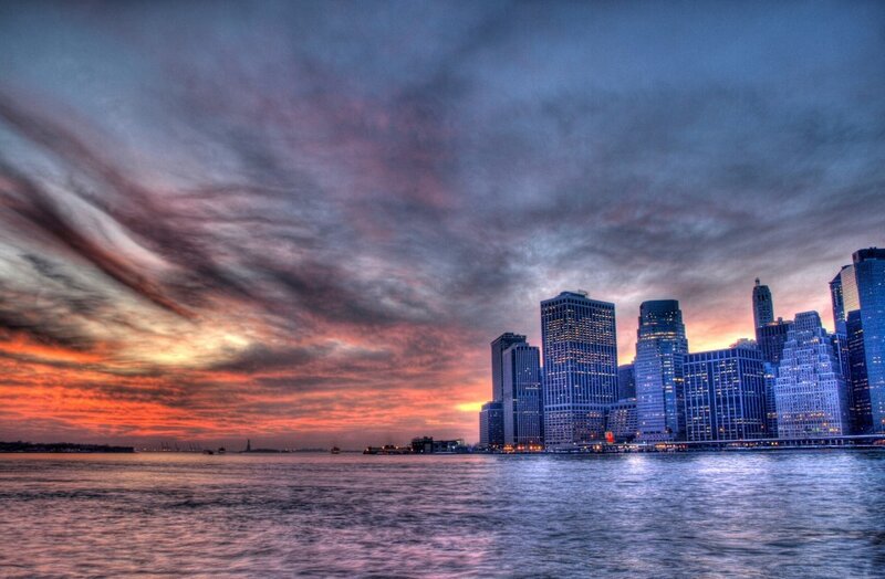 Manhattan Skyline at Sunset — Orange