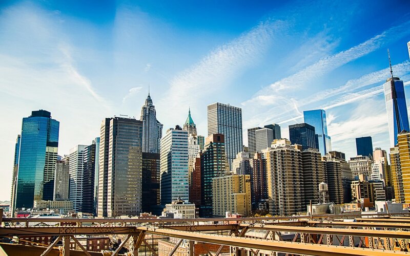 Manhattan Skyline — Blue, Bright