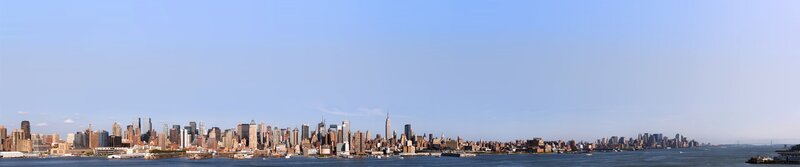 Manhattan Skyline — Blue, Calm, Afternoon