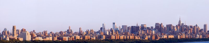 Manhattan Skyline — Blue, Calm, Sunset