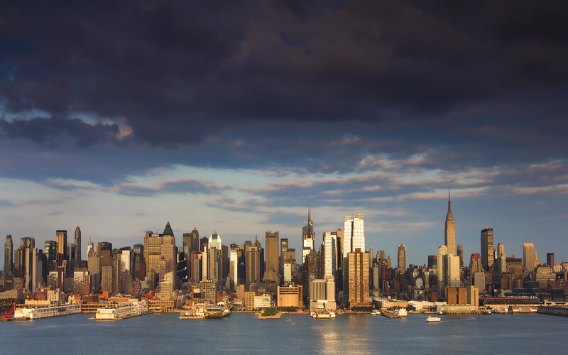 Manhattan Skyline — Blue, Dramatic