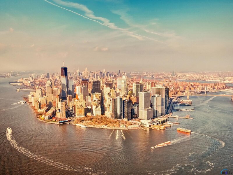 Manhattan Skyline — Blue, Serene, Afternoon