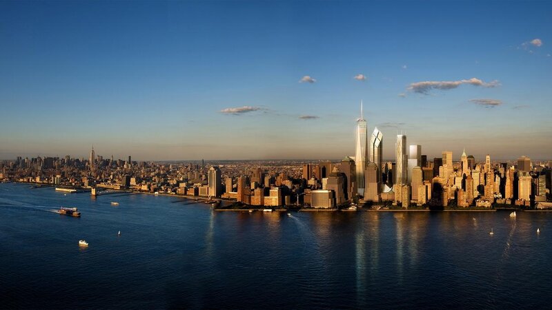 Manhattan Skyline — Blue, Serene, Sunset