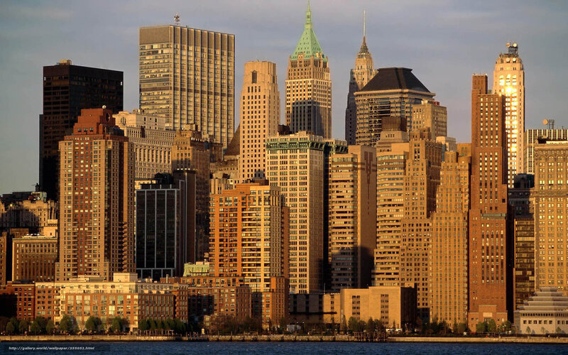 Manhattan Skyline — Brown, Dramatic, Sunset, Photograph