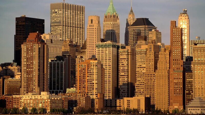 Manhattan Skyline — Brown, Dramatic, Sunset