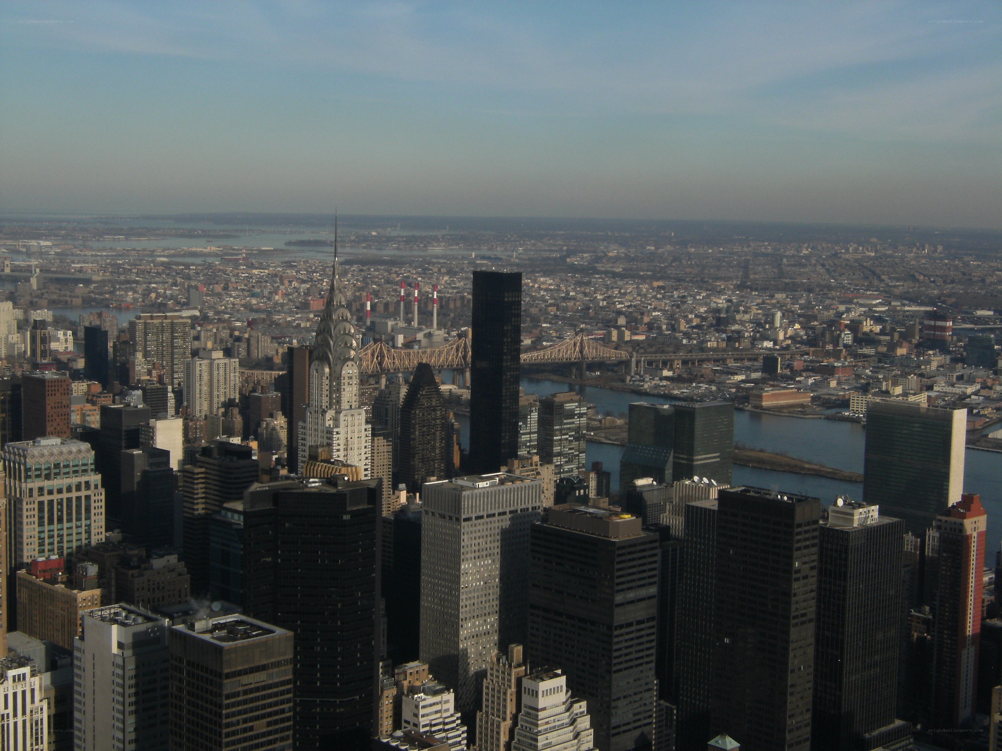 Manhattan skyline from above