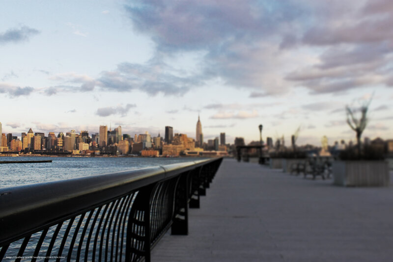 Manhattan skyline from pier