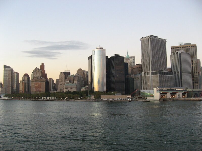 Manhattan Skyline — Gray, Calm, Sunset