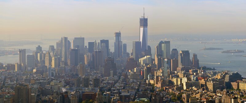 Manhattan Skyline — Gray, Hazy