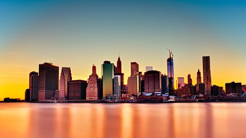Manhattan Skyline — Orange, Serene