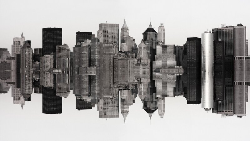 Manhattan skyline reflection