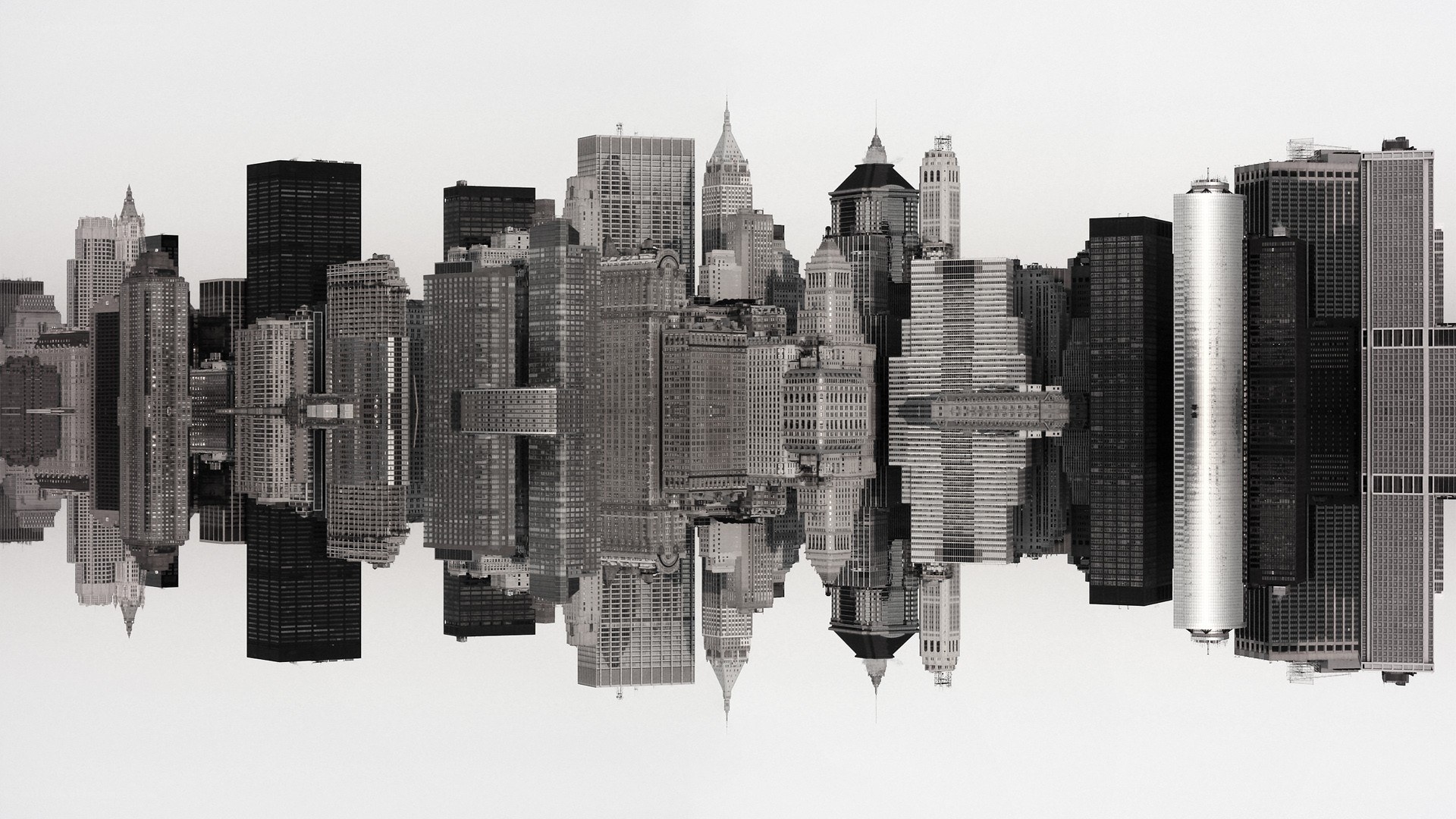 Manhattan skyline reflection