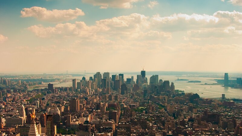 Manhattan Skyline View — Blue, Serene, Afternoon