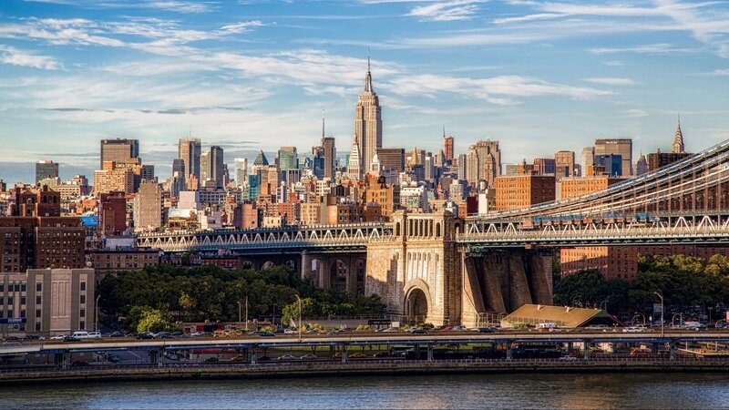 Manhattan Skyline View — Blue