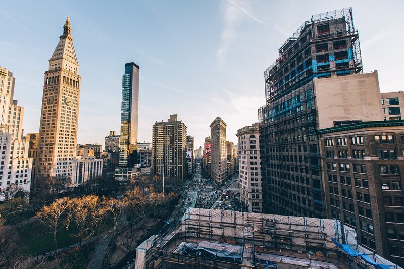 Manhattan Skyline View — Blue, Urban