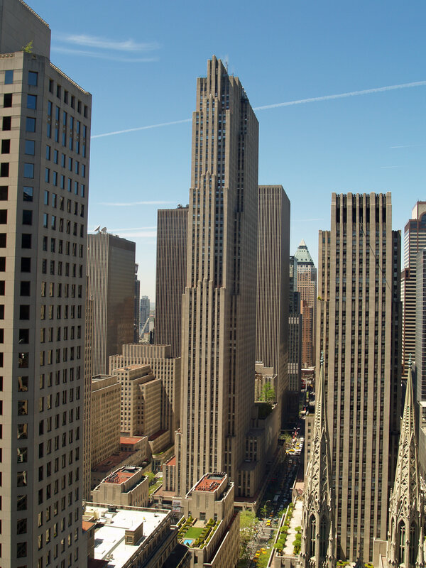 Manhattan skyscrapers on a sunny day