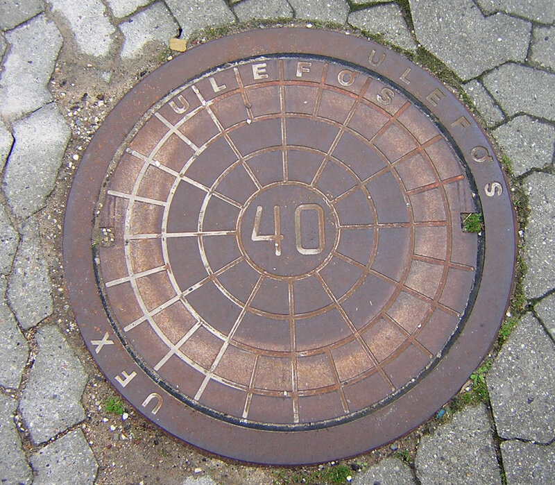 manhole cover with number 40