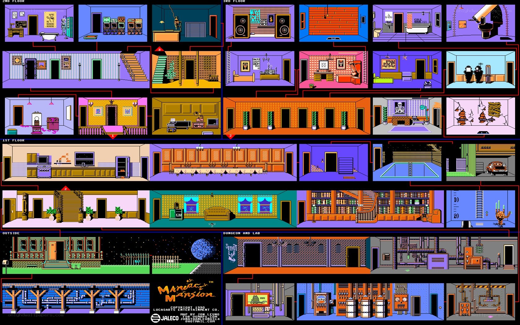 Maniac Mansion map