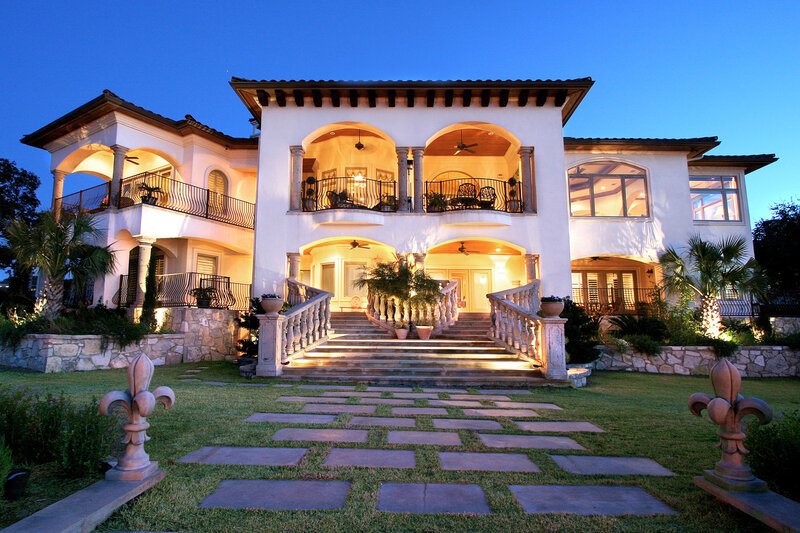 Mansion at Dusk — White