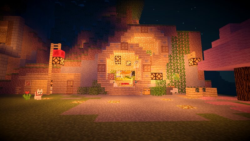 Mansion at Night — Brown
