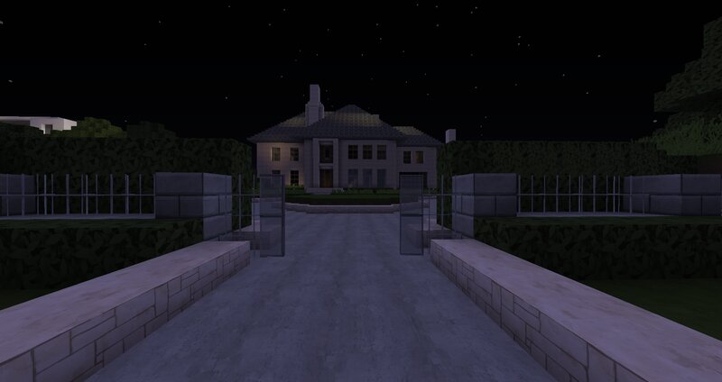 Mansion at Night — Gray