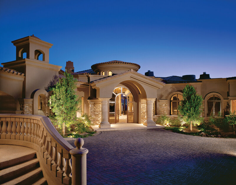 Mansion Entrance at Night