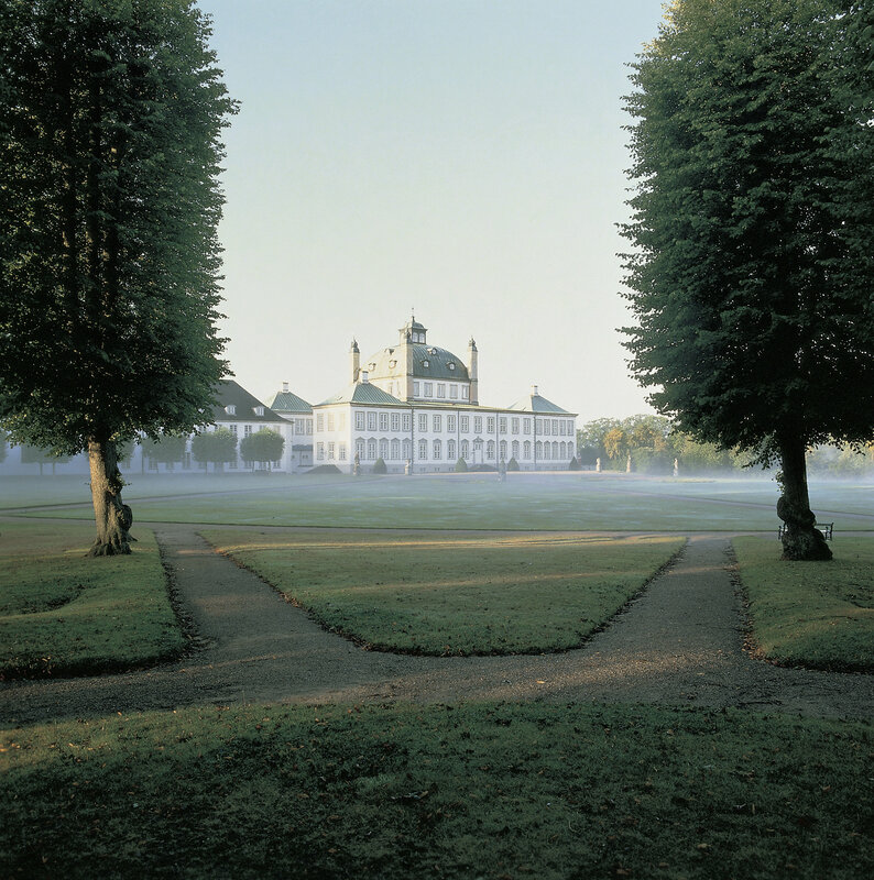 Mansion in a misty park