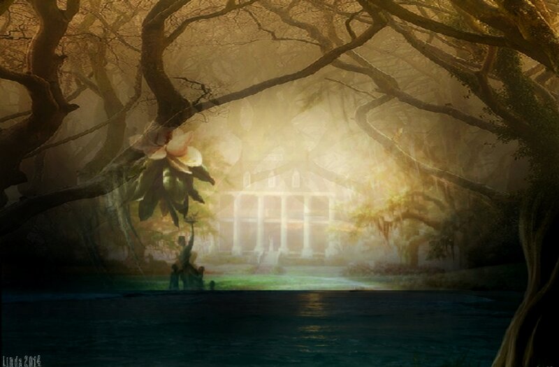 Mansion in Foggy Forest
