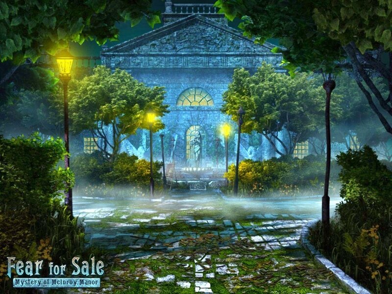 Mansion in Garden at Night