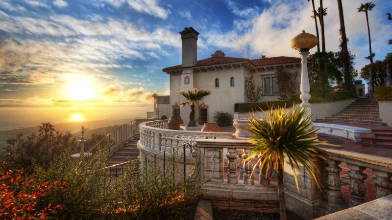 Mansion Overlooking Ocean — Blue