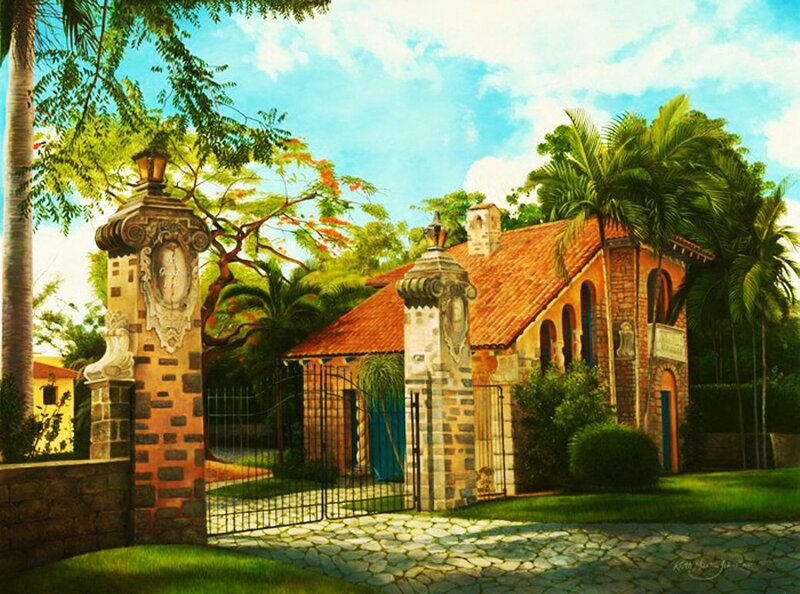 Mansion with Gated Entrance — Green