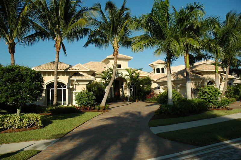 Mansion with Palm Trees