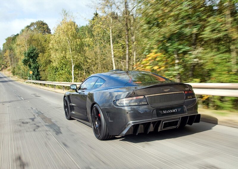 Mansory Aston Martin on a forest road