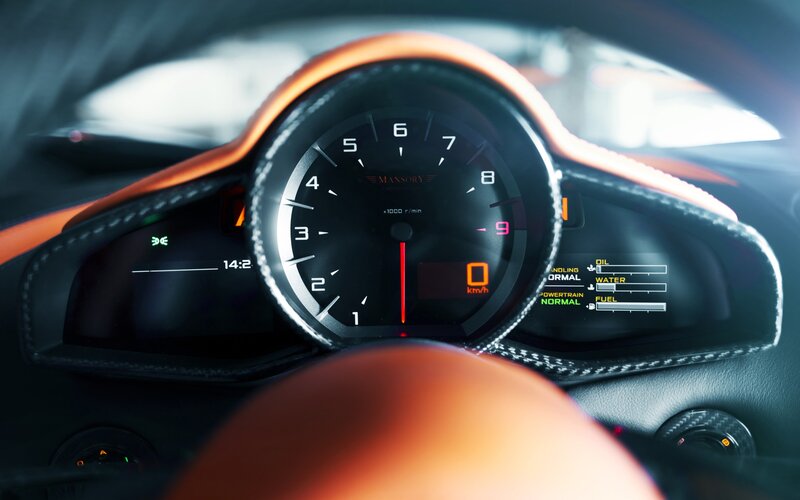 Mansory car dashboard close-up