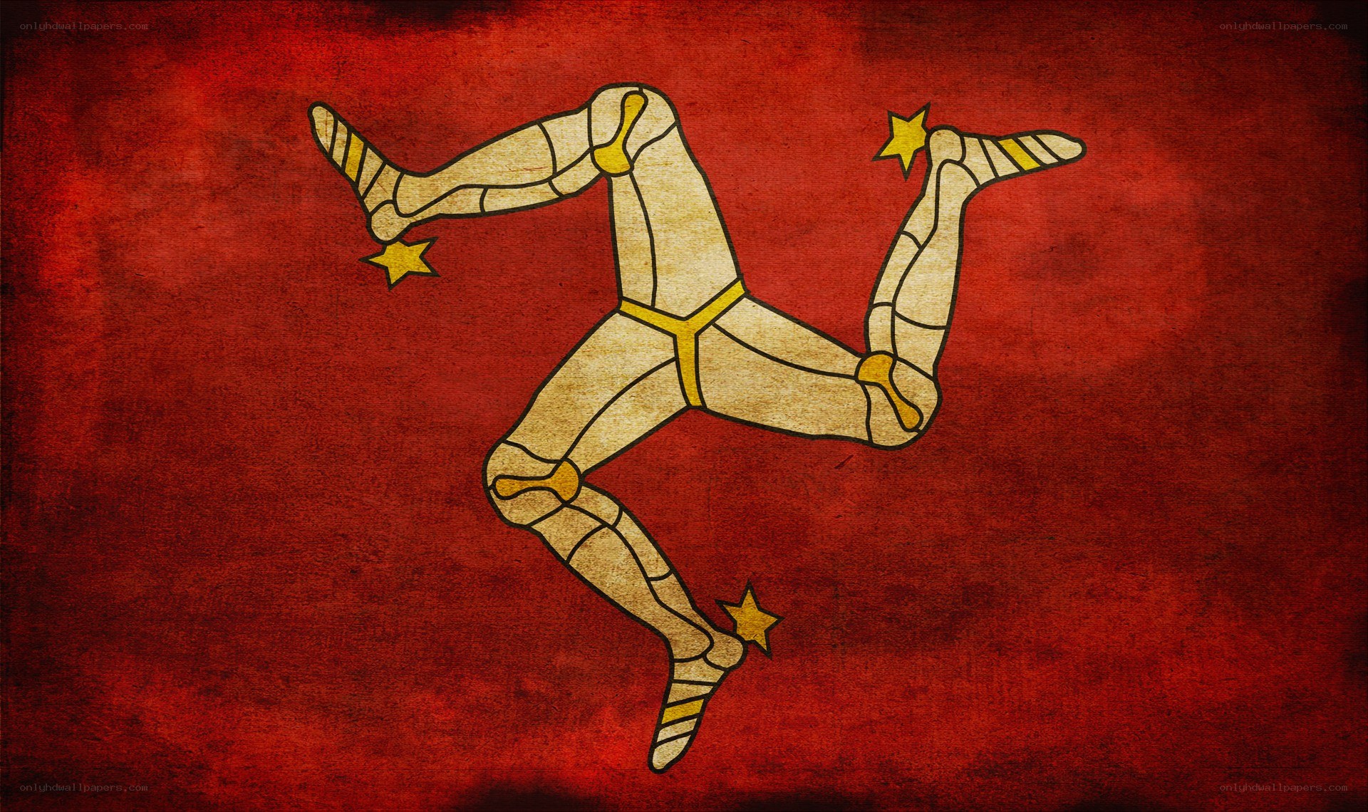 Manx flag with triskelion