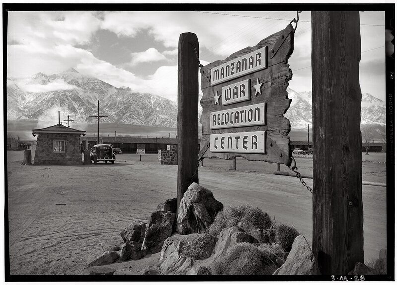 Manzanar War Relocation Center sign