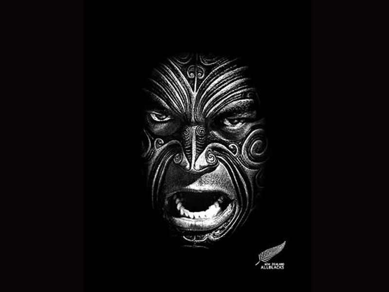 Maori warrior face art