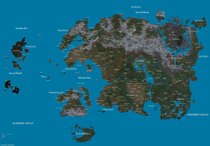 Map of a Fantasy World — Blue